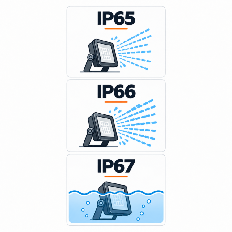 IP65, IP66 ve IP67 koruma sınıflarının ne anlama geldiğini ve dış mekân aydınlatmalarında hangi koşullarda tercih edilmesi gerektiğini öğrenin.