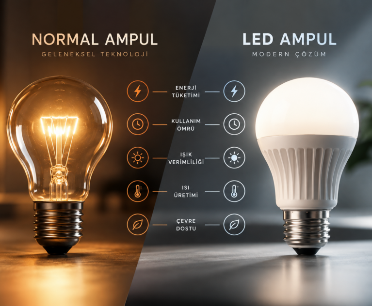 LED ve geleneksel ampuller; enerji tüketimi, kullanım ömrü, ısı üretimi ve ışık verimliliği açısından önemli farklılıklar gösterir. Bu içerikte iki aydınlatma teknolojisini karşılaştırarak hangi seçeneğin hangi kullanım alanlarında daha avantajlı olduğunu açıklıyoruz.