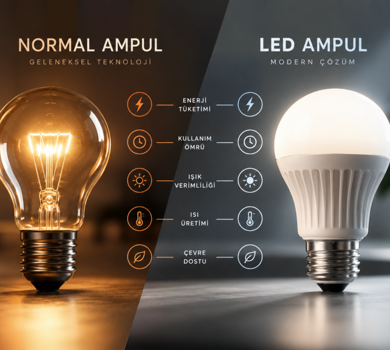 LED ve geleneksel ampuller; enerji tüketimi, kullanım ömrü, ısı üretimi ve ışık verimliliği açısından önemli farklılıklar gösterir. Bu içerikte iki aydınlatma teknolojisini karşılaştırarak hangi seçeneğin hangi kullanım alanlarında daha avantajlı olduğunu açıklıyoruz.